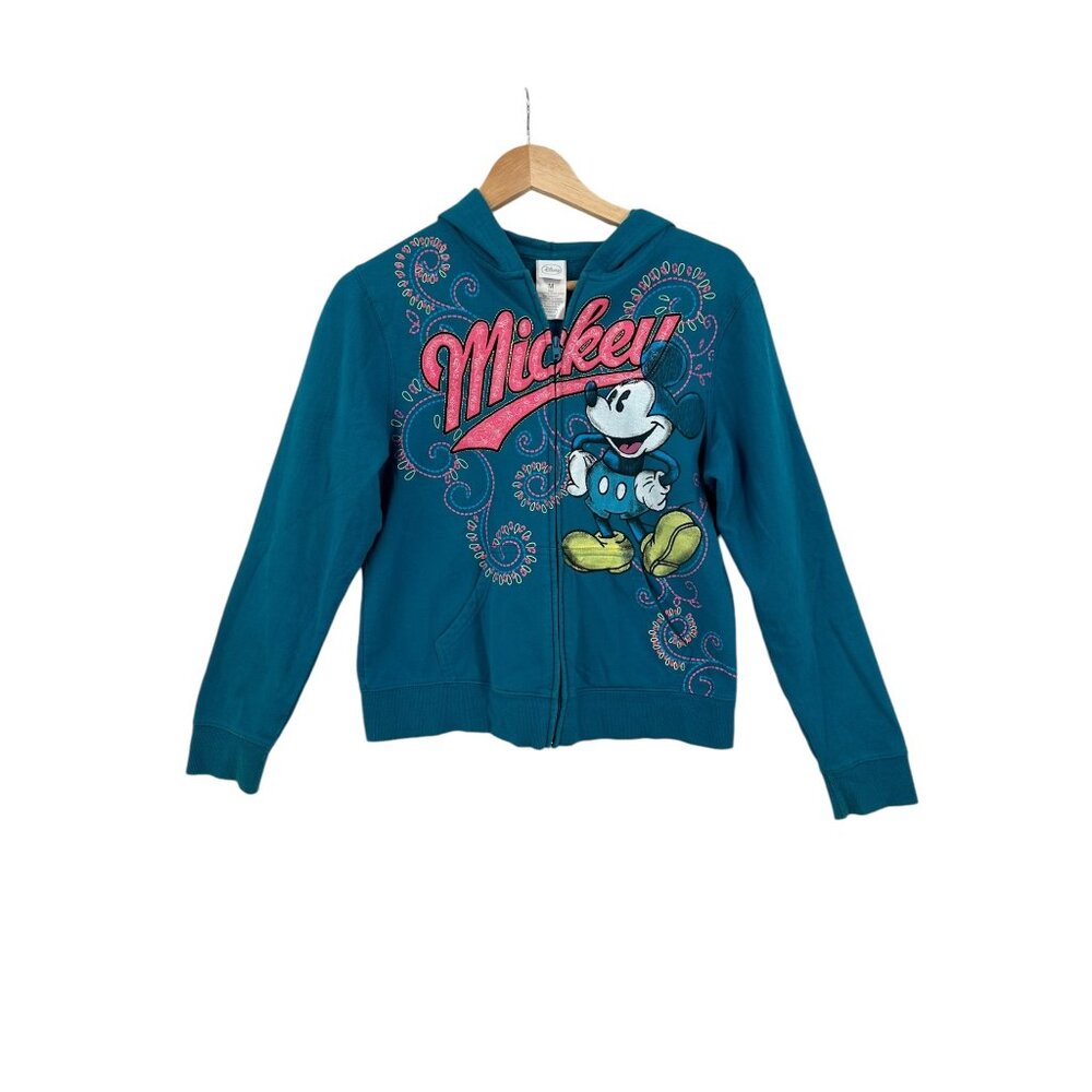 Disney Mickey‎ Mouse zip up Jacket Womens Sized M Casual Embroidered Relaxed Y2K